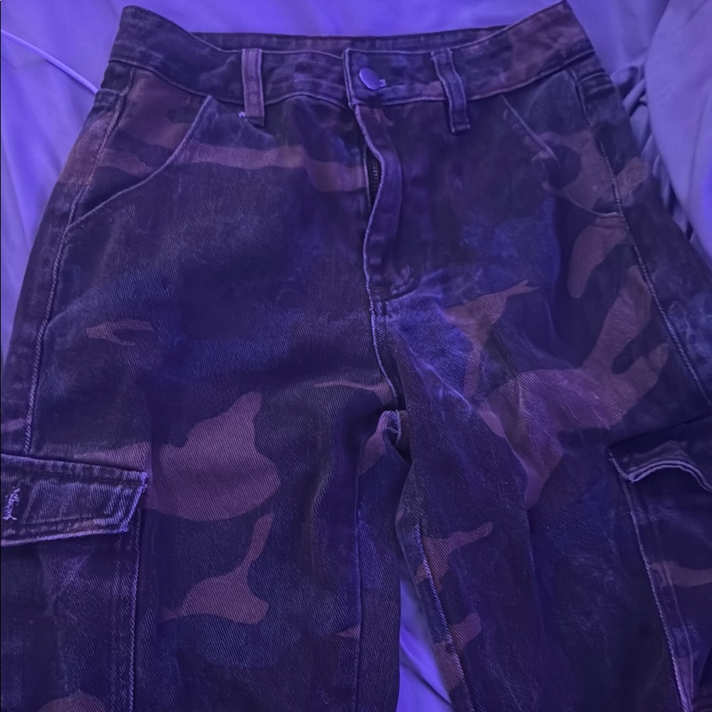SHEIN Camouflage Flare & Wide Leg Jeans